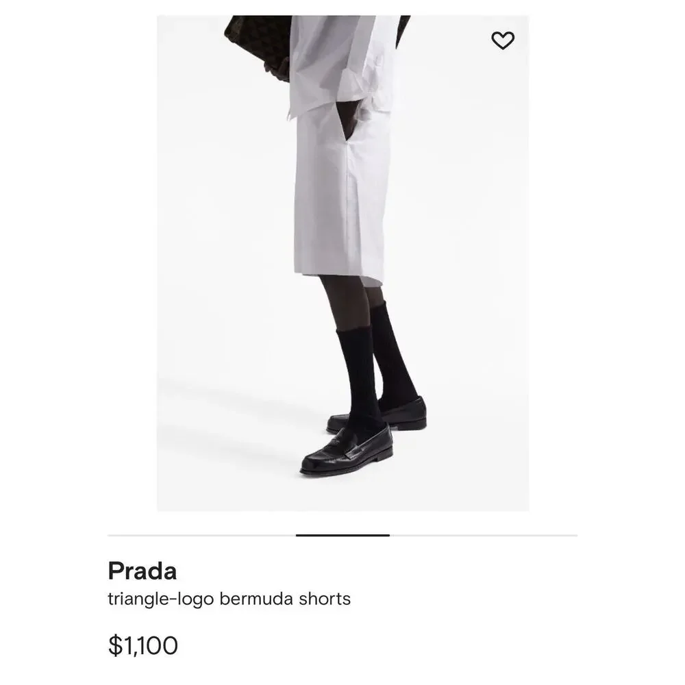 Prada White Logo Shorts - Men’s Size 50 Italian - EUC - AUTHENTIC - Picture 5 of 16